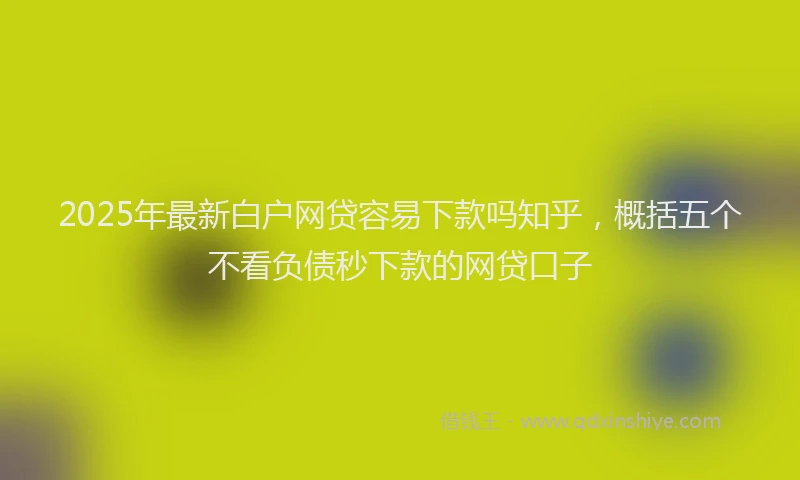 2025年最新白户网贷容易下款吗知乎，概括五个不看负债秒下款的网贷口子