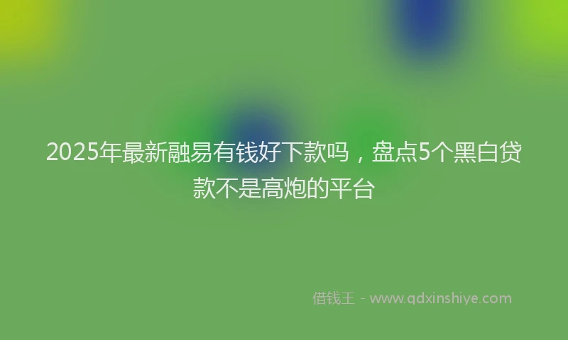 2025年最新融易有钱好下款吗，盘点5个黑白贷款不是高炮的平台