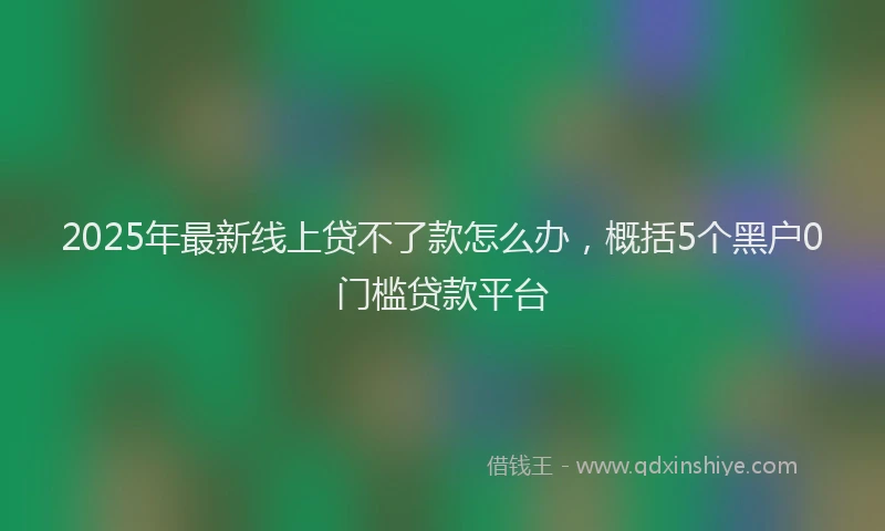 2025年最新线上贷不了款怎么办，概括5个黑户0门槛贷款平台