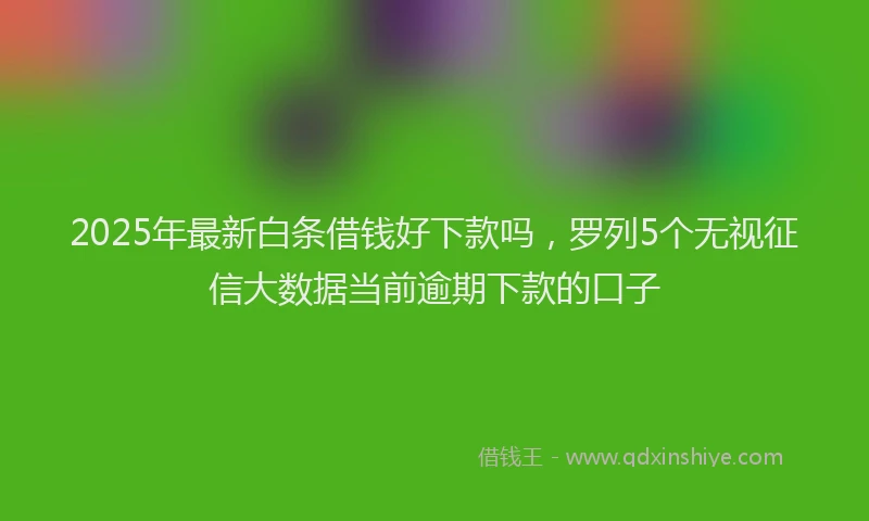 2025年最新白条借钱好下款吗，罗列5个无视征信大数据当前逾期下款的口子