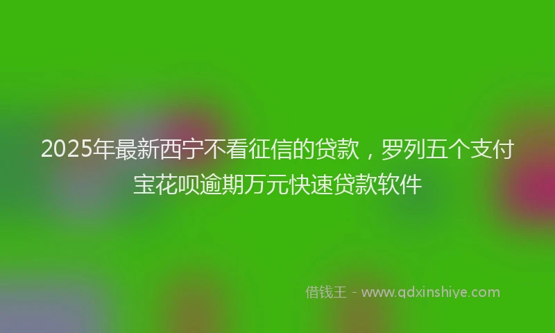 2025年最新西宁不看征信的贷款，罗列五个支付宝花呗逾期万元快速贷款软件