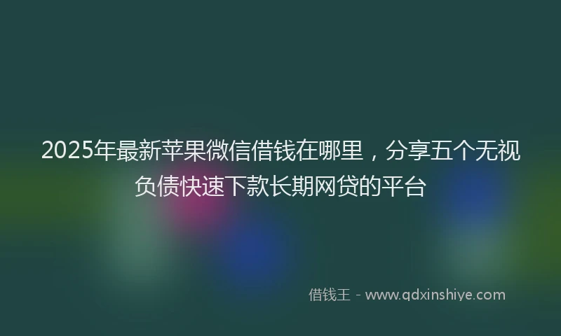 2025年最新苹果微信借钱在哪里，分享五个无视负债快速下款长期网贷的平台