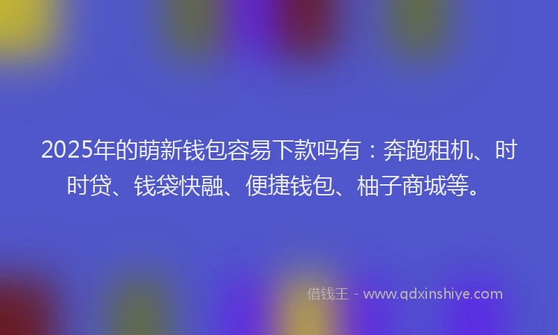 2025年的萌新钱包容易下款吗有：奔跑租机、时时贷、钱袋快融、便捷钱包、柚子商城等。