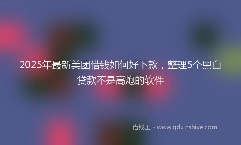 2025年最新美团借钱如何好下款，整理5个黑白贷款不是高炮的软件