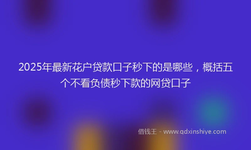 2025年最新花户贷款口子秒下的是哪些，概括五个不看负债秒下款的网贷口子