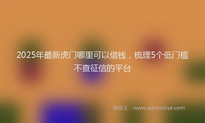 2025年最新虎门哪里可以借钱，梳理5个低门槛不查征信的平台