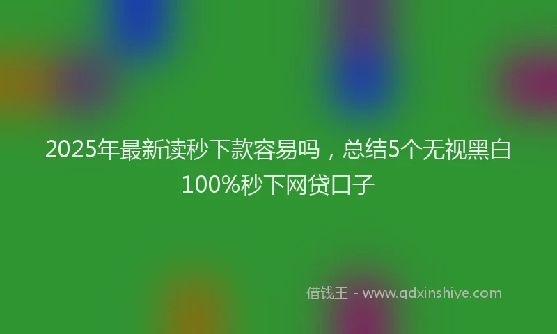 2025年最新读秒下款容易吗，总结5个无视黑白100%秒下网贷口子