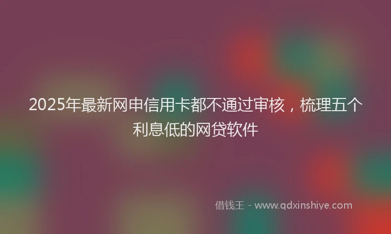 2025年最新网申信用卡都不通过审核，梳理五个利息低的网贷软件