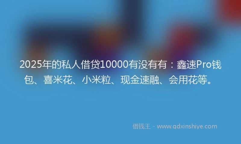 2025年的私人借贷10000有没有有：鑫速Pro钱包、喜米花、小米粒、现金速融、会用花等。