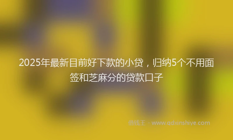 2025年最新目前好下款的小贷，归纳5个不用面签和芝麻分的贷款口子