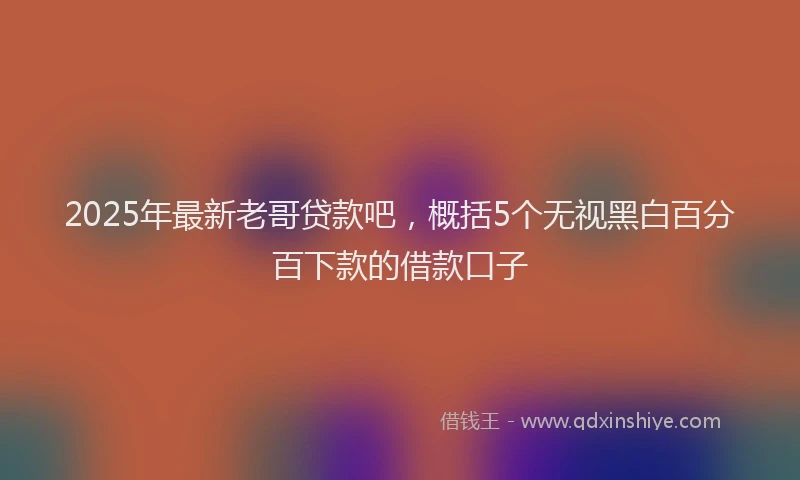 2025年最新老哥贷款吧，概括5个无视黑白百分百下款的借款口子
