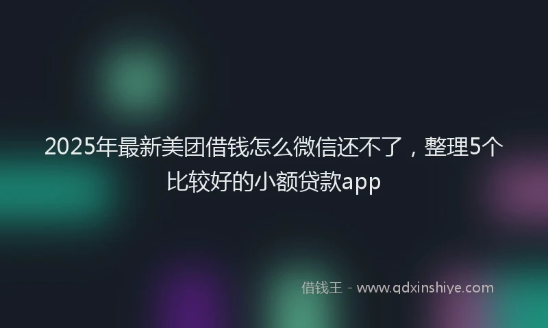 2025年最新美团借钱怎么微信还不了，整理5个比较好的小额贷款app