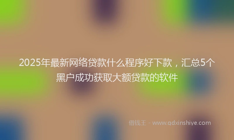 2025年最新网络贷款什么程序好下款，汇总5个黑户成功获取大额贷款的软件