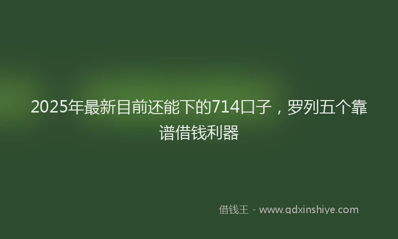 2025年最新目前还能下的714口子，罗列五个靠谱借钱利器