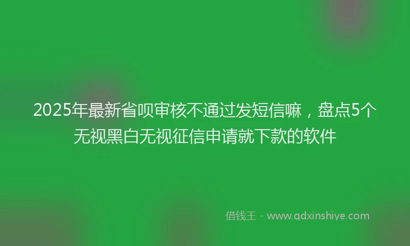 2025年最新省呗审核不通过发短信嘛，盘点5个无视黑白无视征信申请就下款的软件