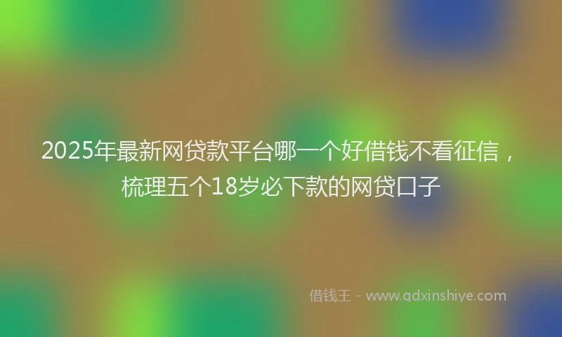 2025年最新网贷款平台哪一个好借钱不看征信，梳理五个18岁必下款的网贷口子