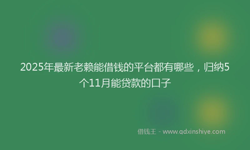 2025年最新老赖能借钱的平台都有哪些，归纳5个11月能贷款的口子