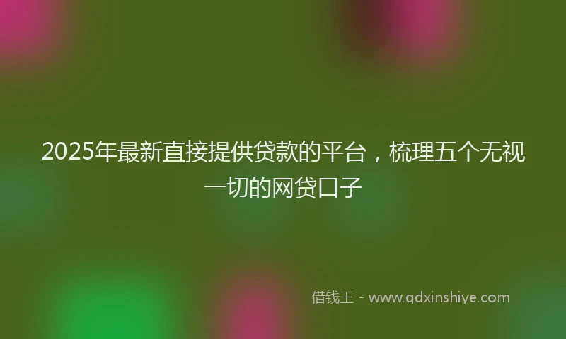 2025年最新直接提供贷款的平台，梳理五个无视一切的网贷口子