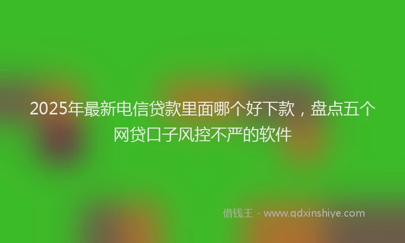 2025年最新电信贷款里面哪个好下款，盘点五个网贷口子风控不严的软件