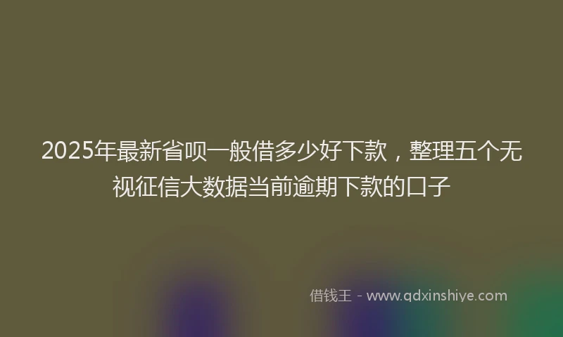 2025年最新省呗一般借多少好下款，整理五个无视征信大数据当前逾期下款的口子