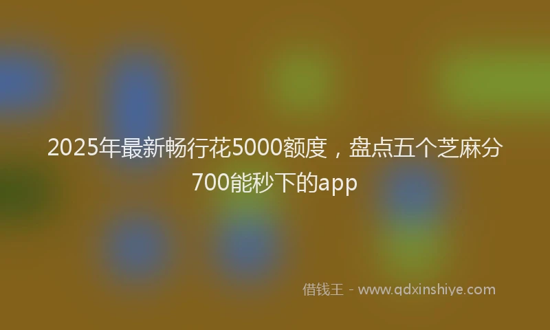 2025年最新畅行花5000额度，盘点五个芝麻分700能秒下的app