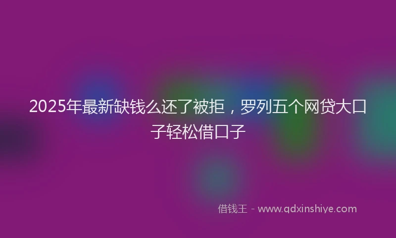 2025年最新缺钱么还了被拒，罗列五个网贷大口子轻松借口子