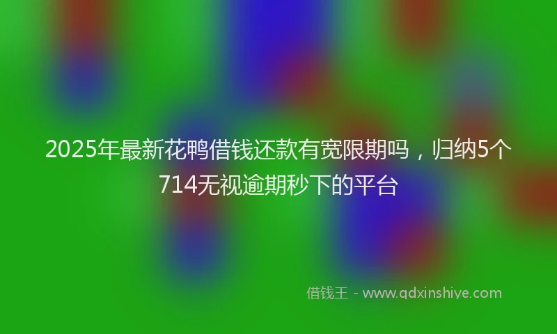 2025年最新花鸭借钱还款有宽限期吗，归纳5个714无视逾期秒下的平台