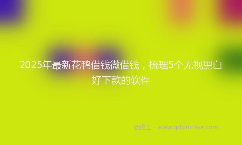 2025年最新花鸭借钱微借钱，梳理5个无视黑白好下款的软件