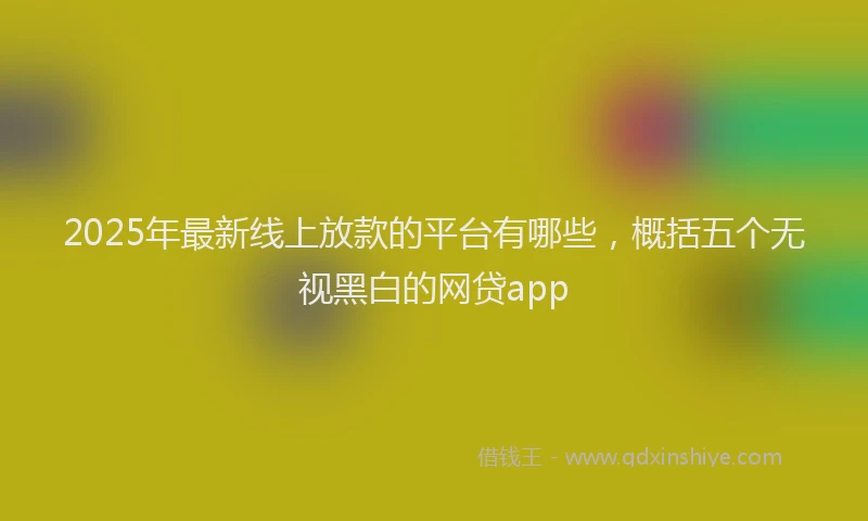 2025年最新线上放款的平台有哪些，概括五个无视黑白的网贷app
