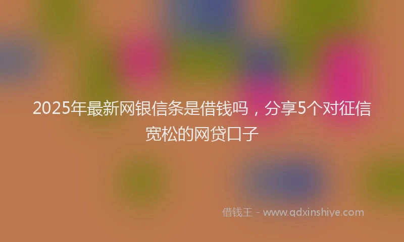 2025年最新网银信条是借钱吗，分享5个对征信宽松的网贷口子