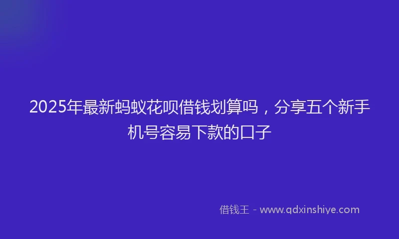 2025年最新蚂蚁花呗借钱划算吗，分享五个新手机号容易下款的口子