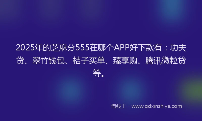 2025年的芝麻分555在哪个APP好下款有：功夫贷、翠竹钱包、桔子买单、臻享购、腾讯微粒贷等。