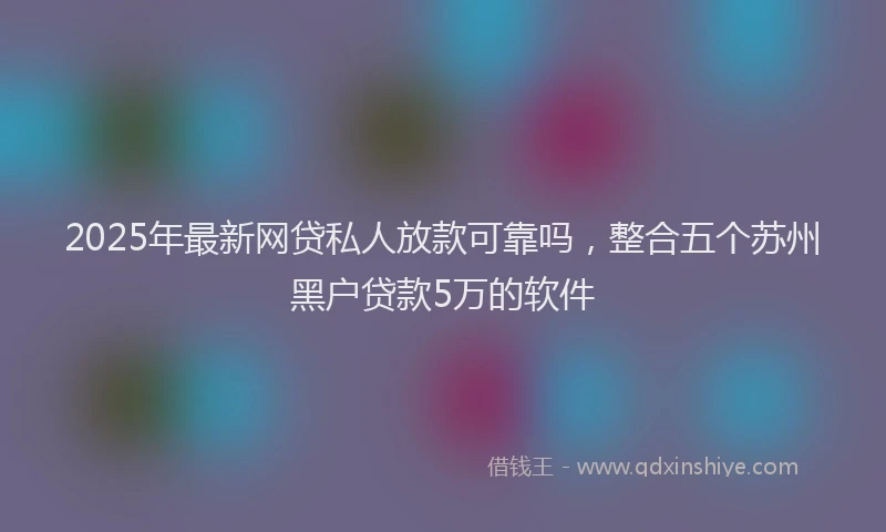 2025年最新网贷私人放款可靠吗，整合五个苏州黑户贷款5万的软件