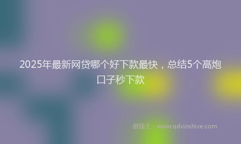 2025年最新网贷哪个好下款最快，总结5个高炮口子秒下款