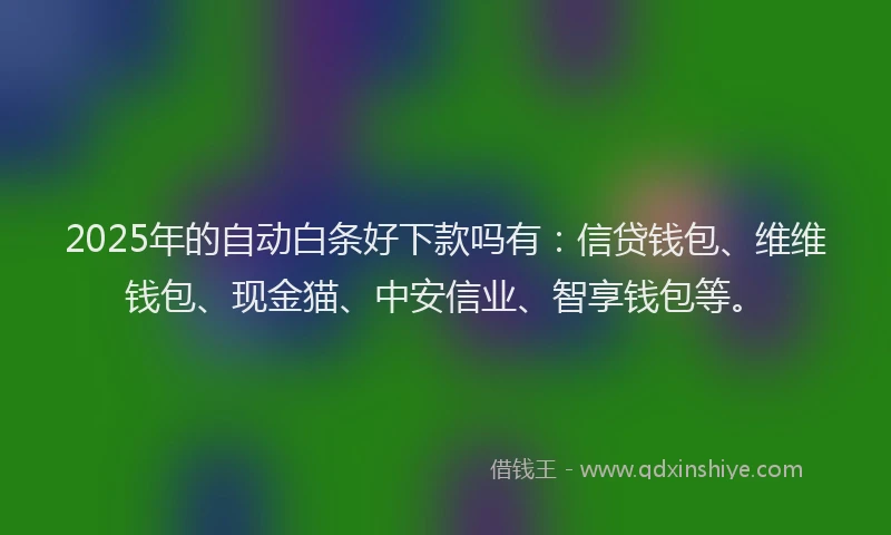 2025年的自动白条好下款吗有：信贷钱包、维维钱包、现金猫、中安信业、智享钱包等。