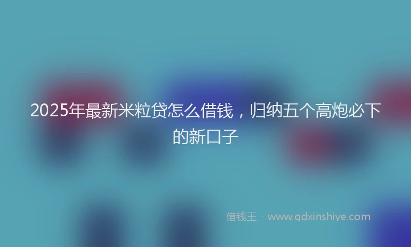 2025年最新米粒贷怎么借钱，归纳五个高炮必下的新口子