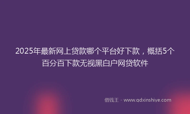 2025年最新网上贷款哪个平台好下款，概括5个百分百下款无视黑白户网贷软件