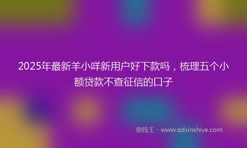 2025年最新羊小咩新用户好下款吗，梳理五个小额贷款不查征信的口子