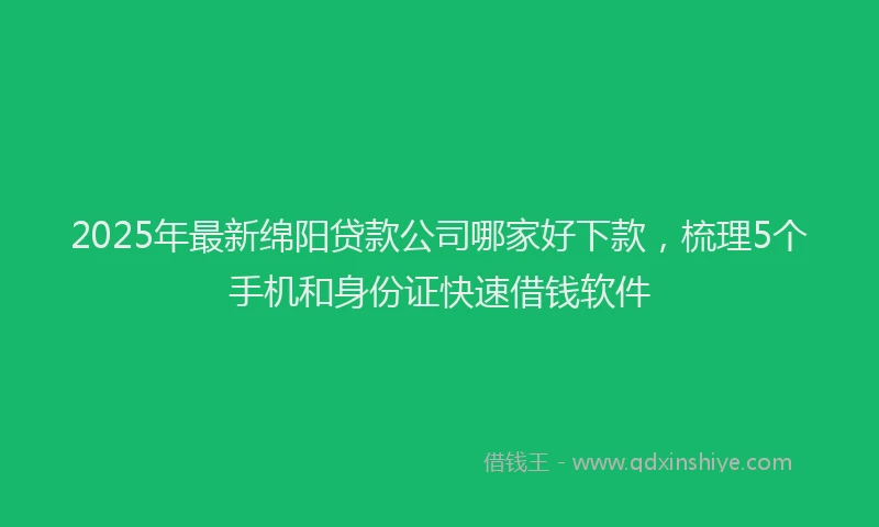 2025年最新绵阳贷款公司哪家好下款，梳理5个手机和身份证快速借钱软件
