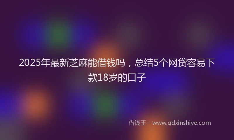 2025年最新芝麻能借钱吗，总结5个网贷容易下款18岁的口子