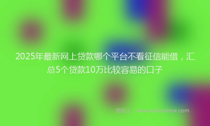 2025年最新网上贷款哪个平台不看征信能借，汇总5个贷款10万比较容易的口子