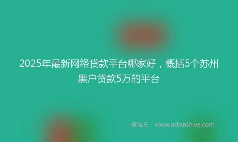 2025年最新网络贷款平台哪家好，概括5个苏州黑户贷款5万的平台