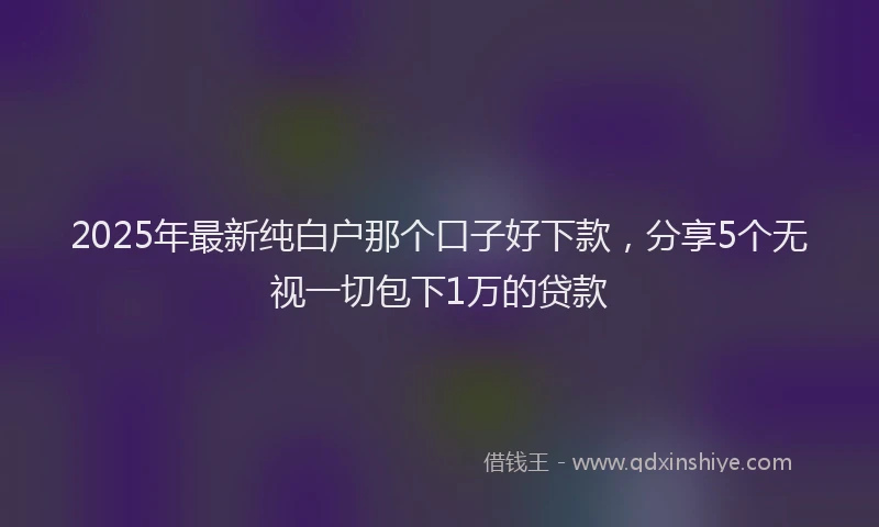 2025年最新纯白户那个口子好下款，分享5个无视一切包下1万的贷款