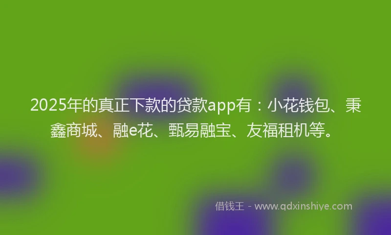 2025年的真正下款的贷款app有：小花钱包、秉鑫商城、融e花、甄易融宝、友福租机等。