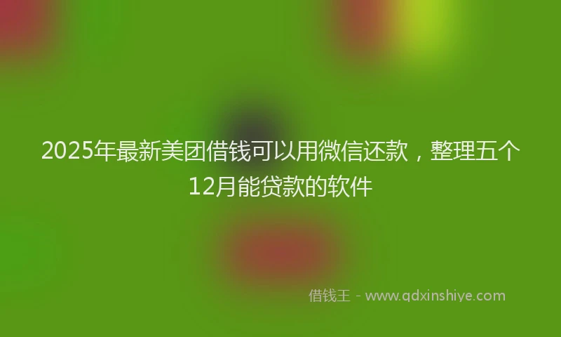 2025年最新美团借钱可以用微信还款，整理五个12月能贷款的软件
