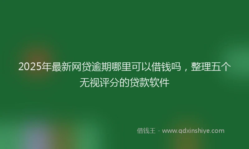 2025年最新网贷逾期哪里可以借钱吗，整理五个无视评分的贷款软件