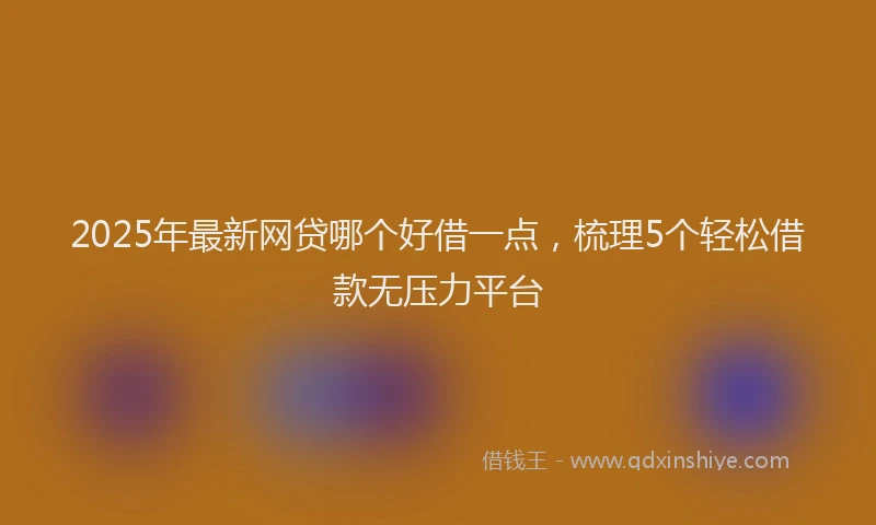 2025年最新网贷哪个好借一点，梳理5个轻松借款无压力平台