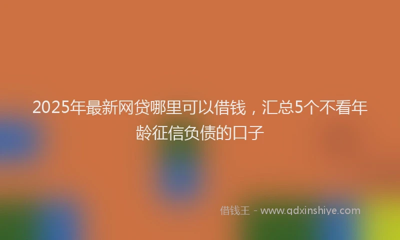 2025年最新网贷哪里可以借钱，汇总5个不看年龄征信负债的口子