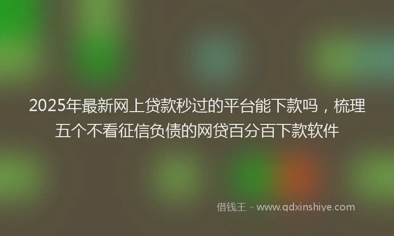 2025年最新网上贷款秒过的平台能下款吗，梳理五个不看征信负债的网贷百分百下款软件