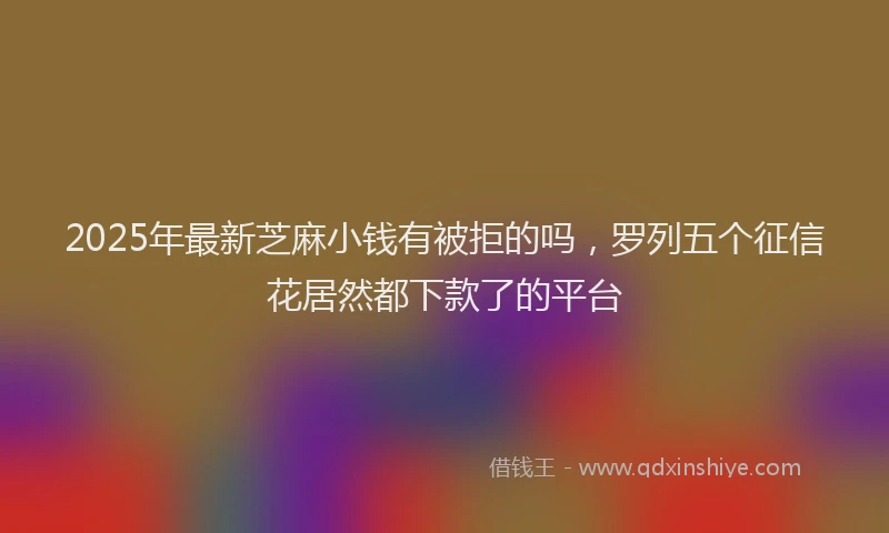 2025年最新芝麻小钱有被拒的吗，罗列五个征信花居然都下款了的平台